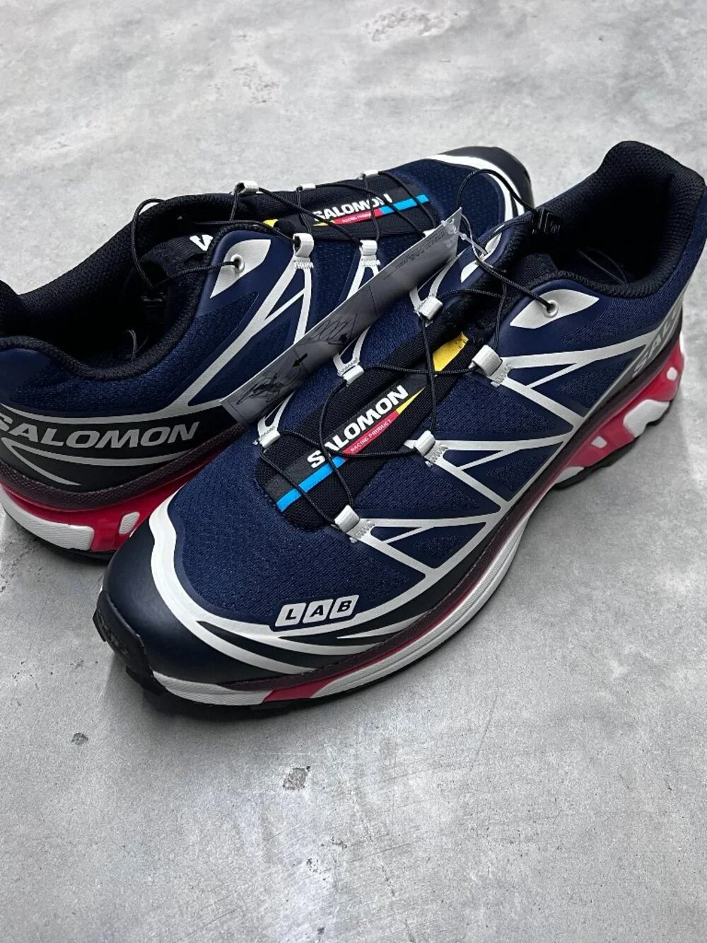 Salomon XT-6 Maritime Blue Black Fiery Red Men's Size 13 L491054 - New